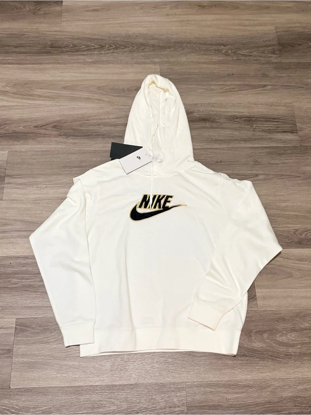 Nike Women’s Cream Hoodie with Black & Gold Swoosh